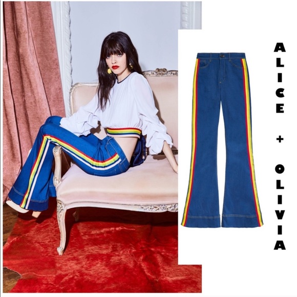 Alice + Olivia Denim - Alice+Olivia Kayleigh rainbow flare jeans 28